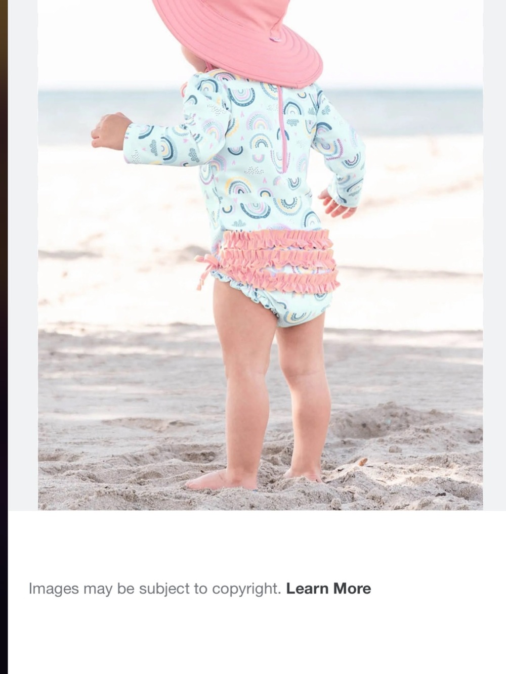 Ruffle Butts Chase the Rainbow One Piece Rash Guard Ruffle Swimsuit Sz 0 to 3 M